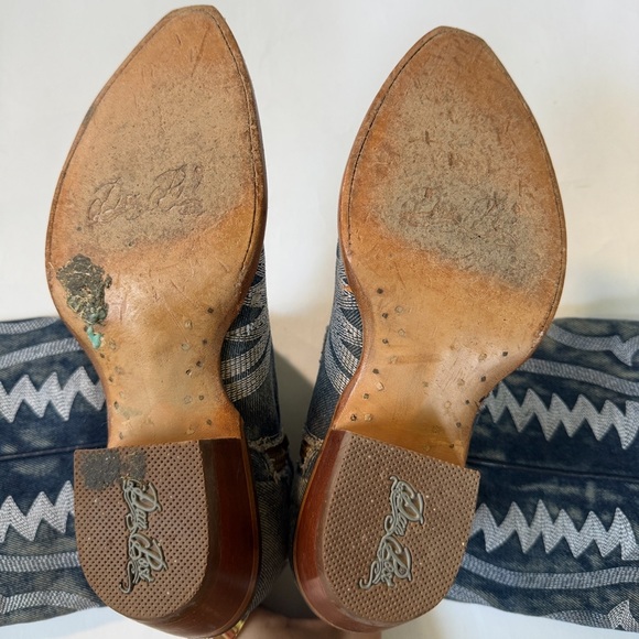 DAN POST WOMEN'S DENIM DARLIN' TALL WESTERN BOOTS - SNIP TOE - Picture 7 of 8